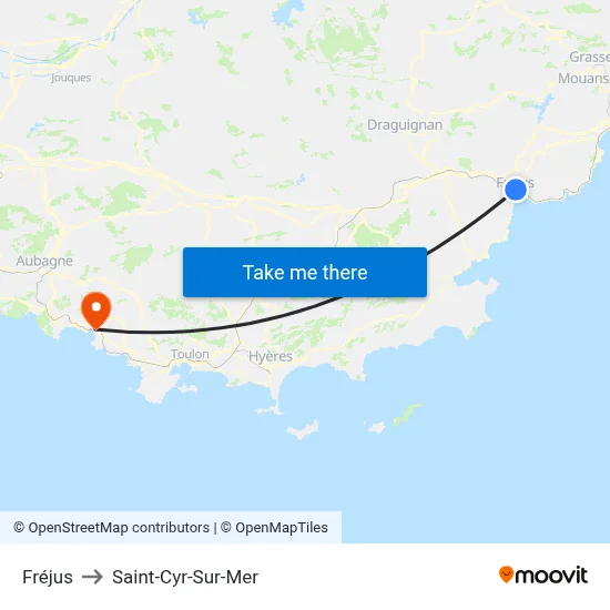 Fréjus to Saint-Cyr-Sur-Mer map