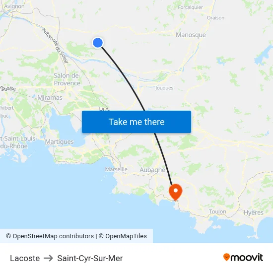 Lacoste to Saint-Cyr-Sur-Mer map