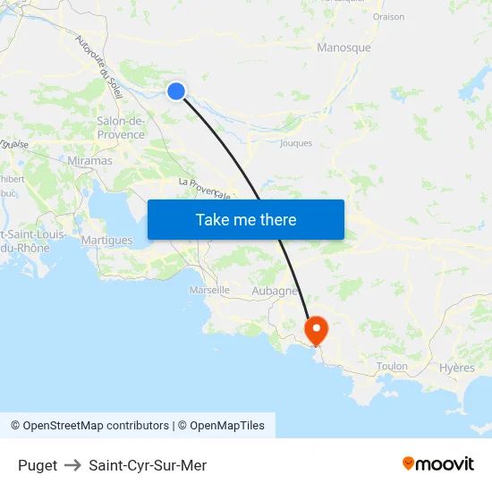 Puget to Saint-Cyr-Sur-Mer map