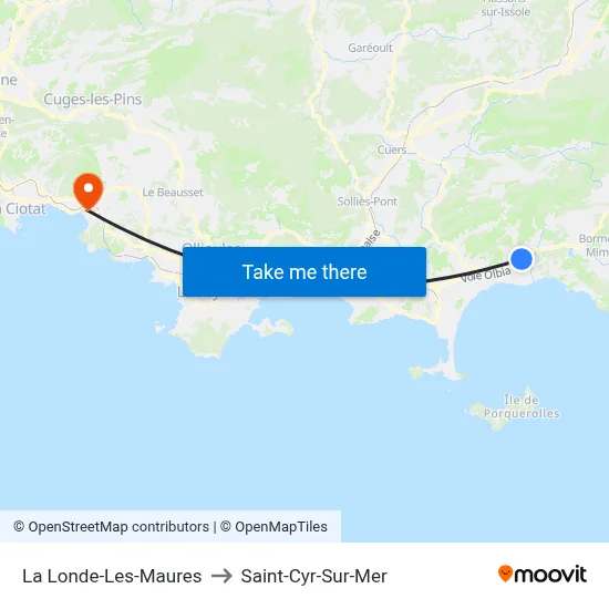 La Londe-Les-Maures to Saint-Cyr-Sur-Mer map