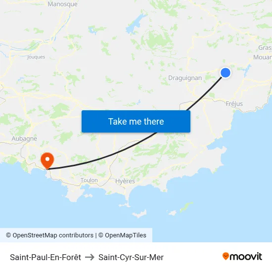 Saint-Paul-En-Forêt to Saint-Cyr-Sur-Mer map