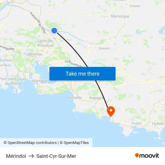Mérindol to Saint-Cyr-Sur-Mer map