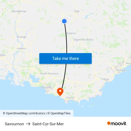 Savournon to Saint-Cyr-Sur-Mer map