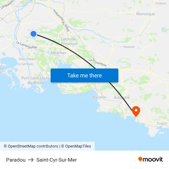 Paradou to Saint-Cyr-Sur-Mer map