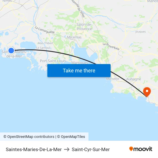 Saintes-Maries-De-La-Mer to Saint-Cyr-Sur-Mer map