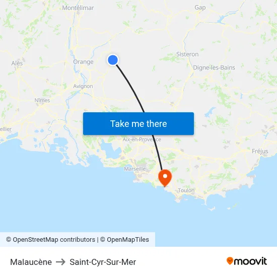 Malaucène to Saint-Cyr-Sur-Mer map