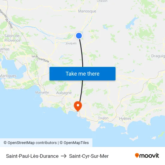 Saint-Paul-Lès-Durance to Saint-Cyr-Sur-Mer map