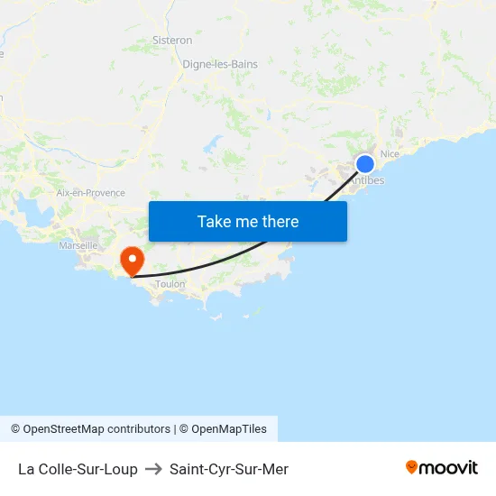 La Colle-Sur-Loup to Saint-Cyr-Sur-Mer map