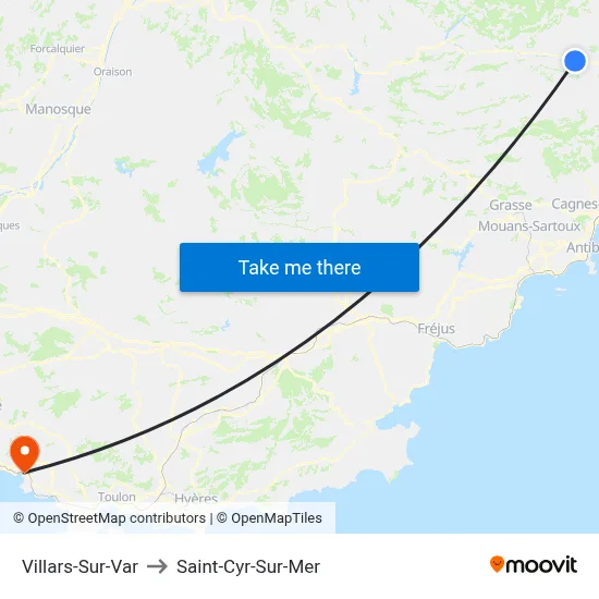 Villars-Sur-Var to Saint-Cyr-Sur-Mer map