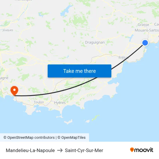 Mandelieu-La-Napoule to Saint-Cyr-Sur-Mer map