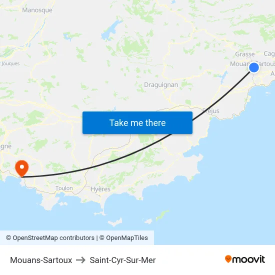 Mouans-Sartoux to Saint-Cyr-Sur-Mer map