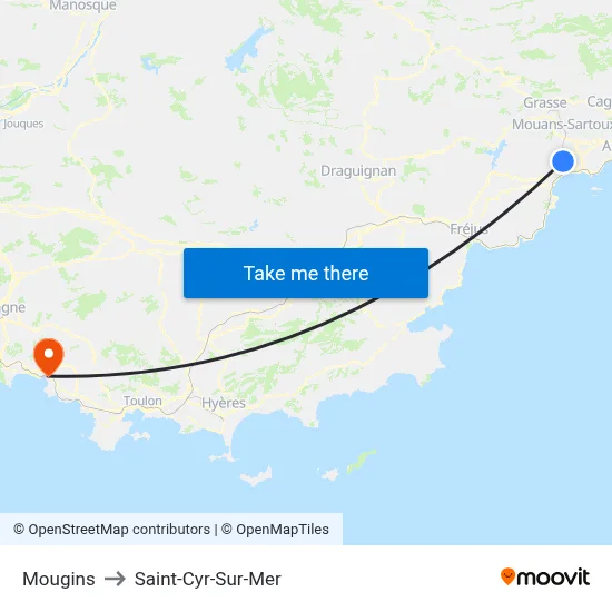 Mougins to Saint-Cyr-Sur-Mer map