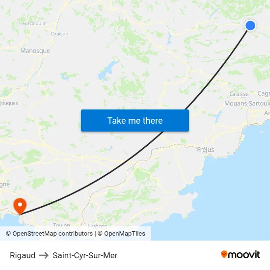 Rigaud to Saint-Cyr-Sur-Mer map