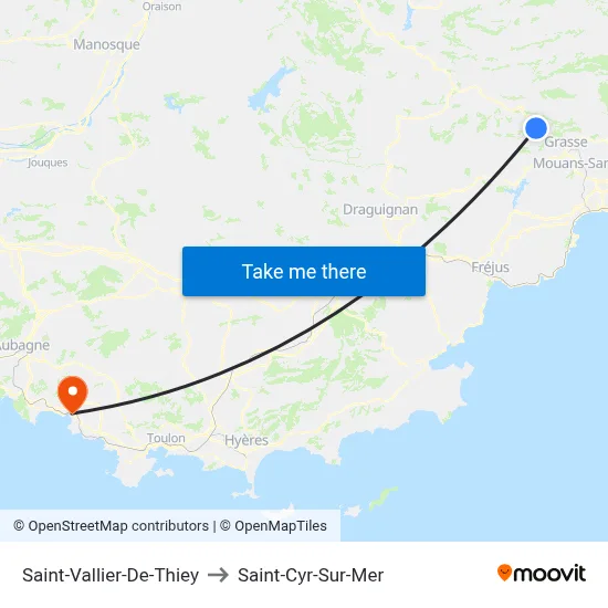 Saint-Vallier-De-Thiey to Saint-Cyr-Sur-Mer map