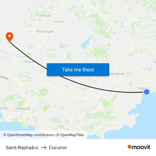 Saint-Raphaã«L to Cucuron map