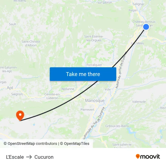 L'Escale to Cucuron map