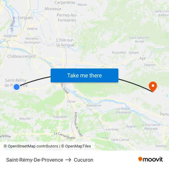 Saint-Rémy-De-Provence to Cucuron map