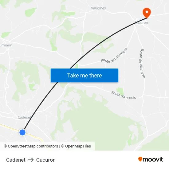 Cadenet to Cucuron map