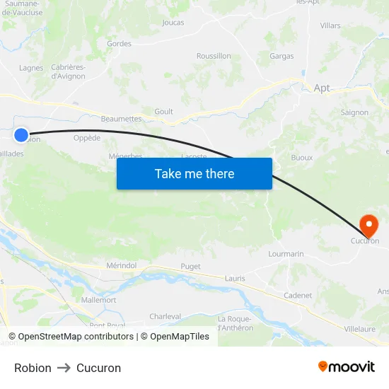 Robion to Cucuron map