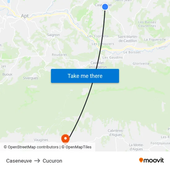 Caseneuve to Cucuron map