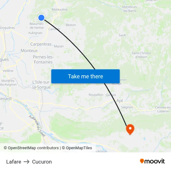 Lafare to Cucuron map