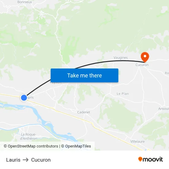 Lauris to Cucuron map