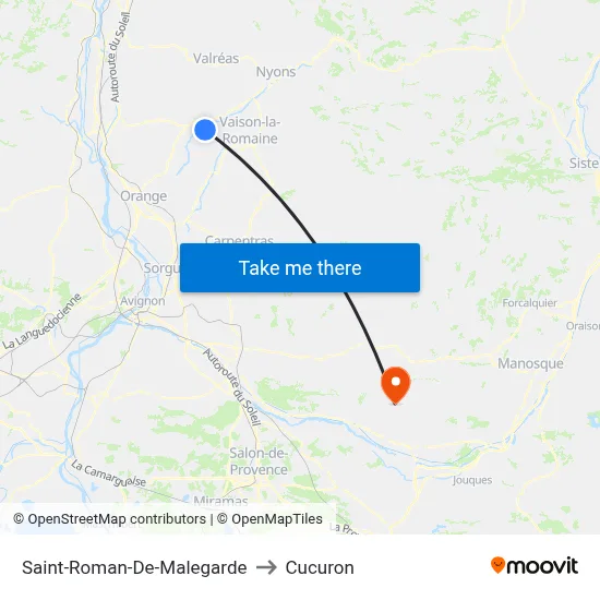 Saint-Roman-De-Malegarde to Cucuron map