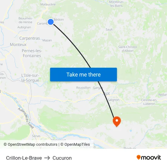 Crillon-Le-Brave to Cucuron map