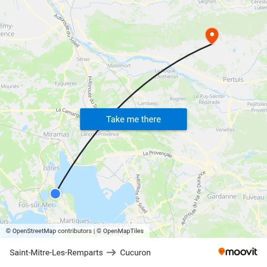 Saint-Mitre-Les-Remparts to Cucuron map