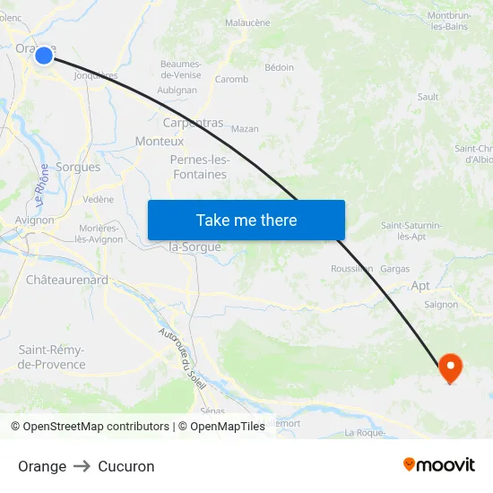 Orange to Cucuron map