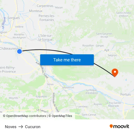 Noves to Cucuron map
