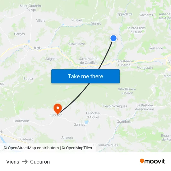 Viens to Cucuron map