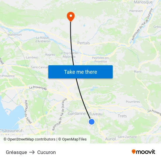Gréasque to Cucuron map