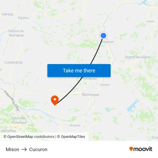 Mison to Cucuron map