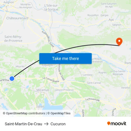 Saint-Martin-De-Crau to Cucuron map
