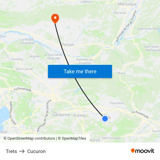 Trets to Cucuron map