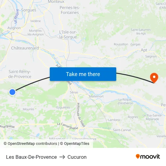 Les Baux-De-Provence to Cucuron map