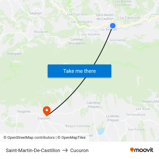Saint-Martin-De-Castillon to Cucuron map