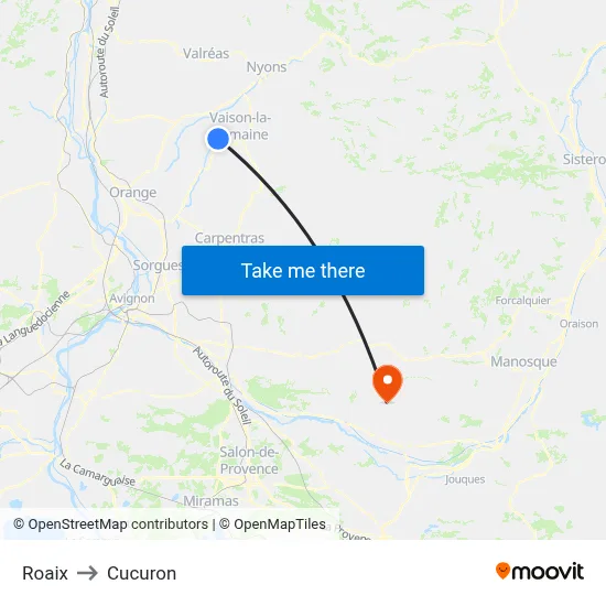 Roaix to Cucuron map