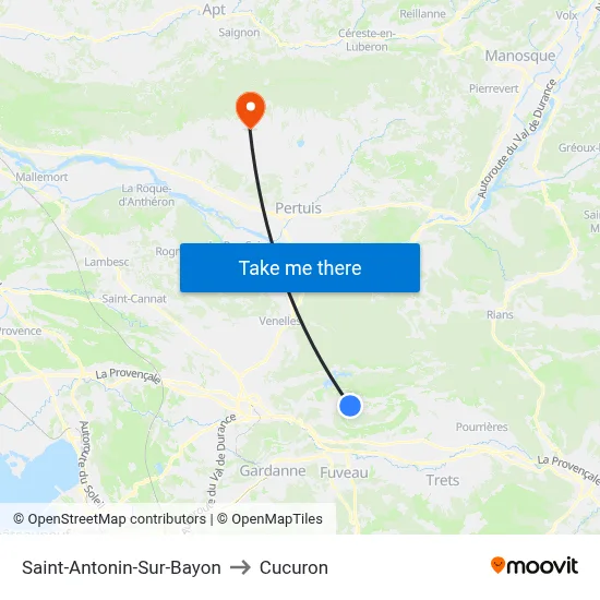 Saint-Antonin-Sur-Bayon to Cucuron map