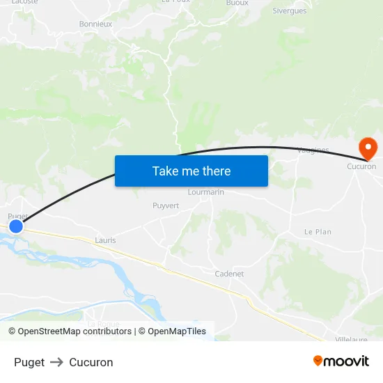 Puget to Cucuron map