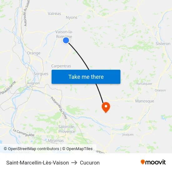 Saint-Marcellin-Lès-Vaison to Cucuron map