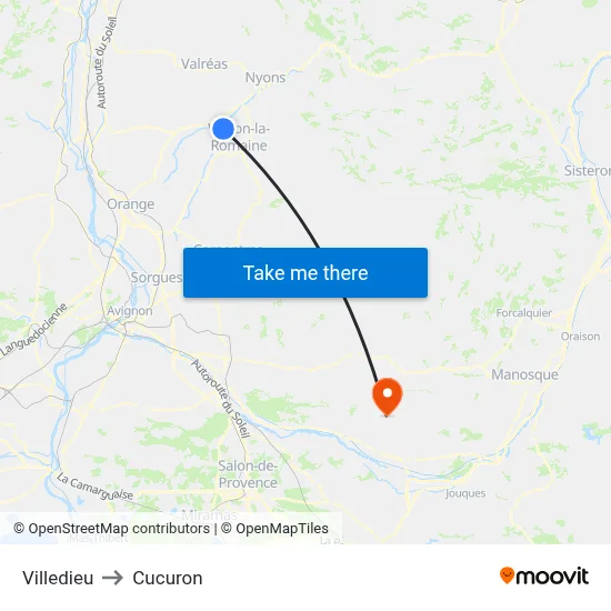 Villedieu to Cucuron map