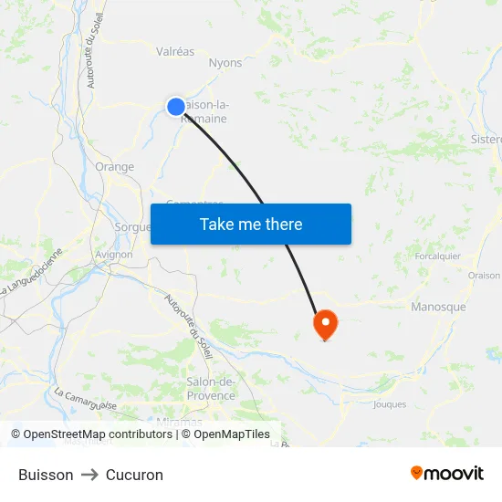 Buisson to Cucuron map