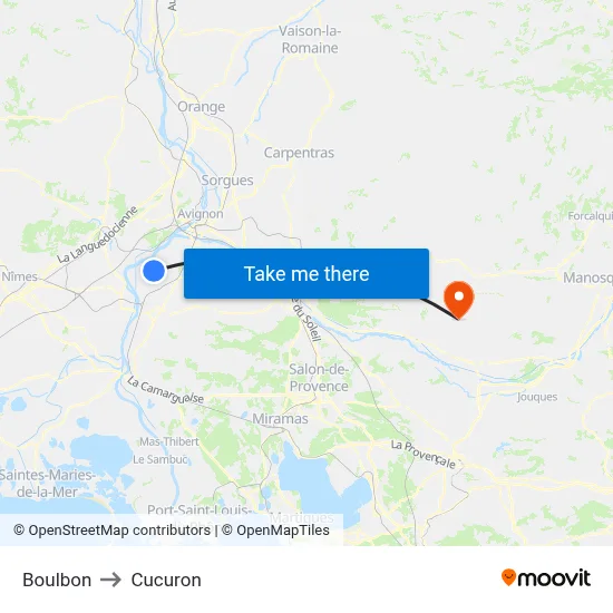 Boulbon to Cucuron map