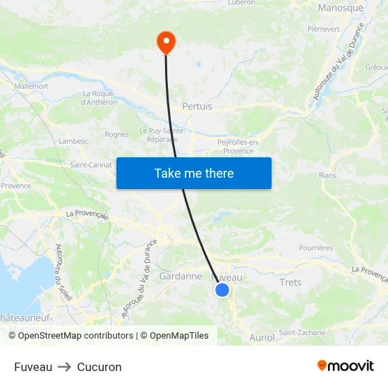 Fuveau to Cucuron map