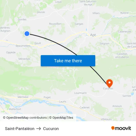 Saint-Pantaléon to Cucuron map
