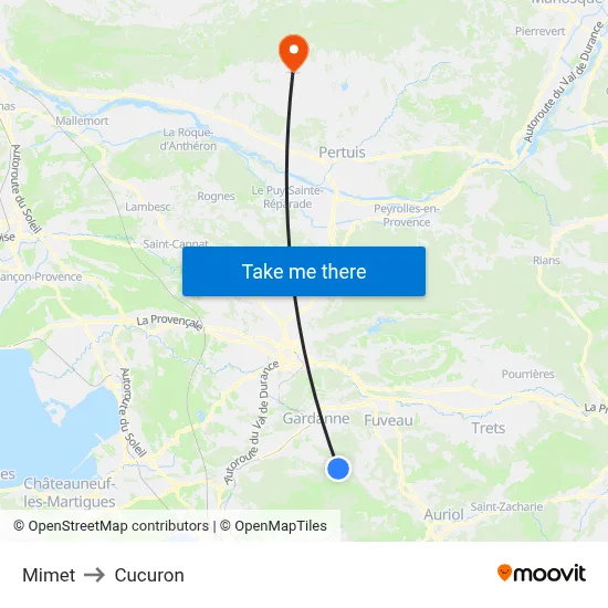 Mimet to Cucuron map