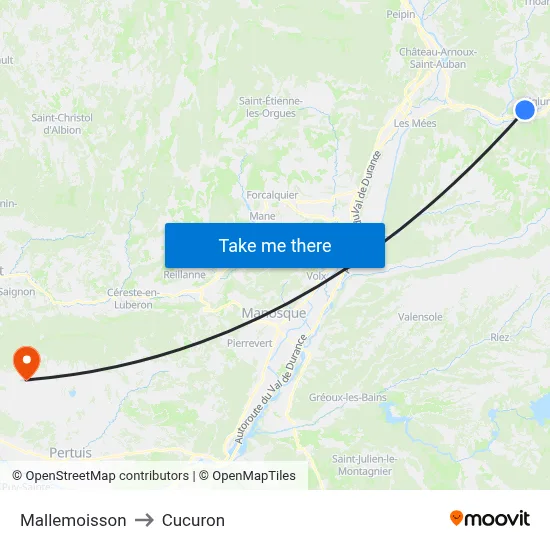 Mallemoisson to Cucuron map