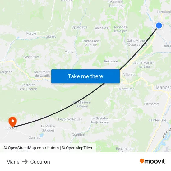 Mane to Cucuron map